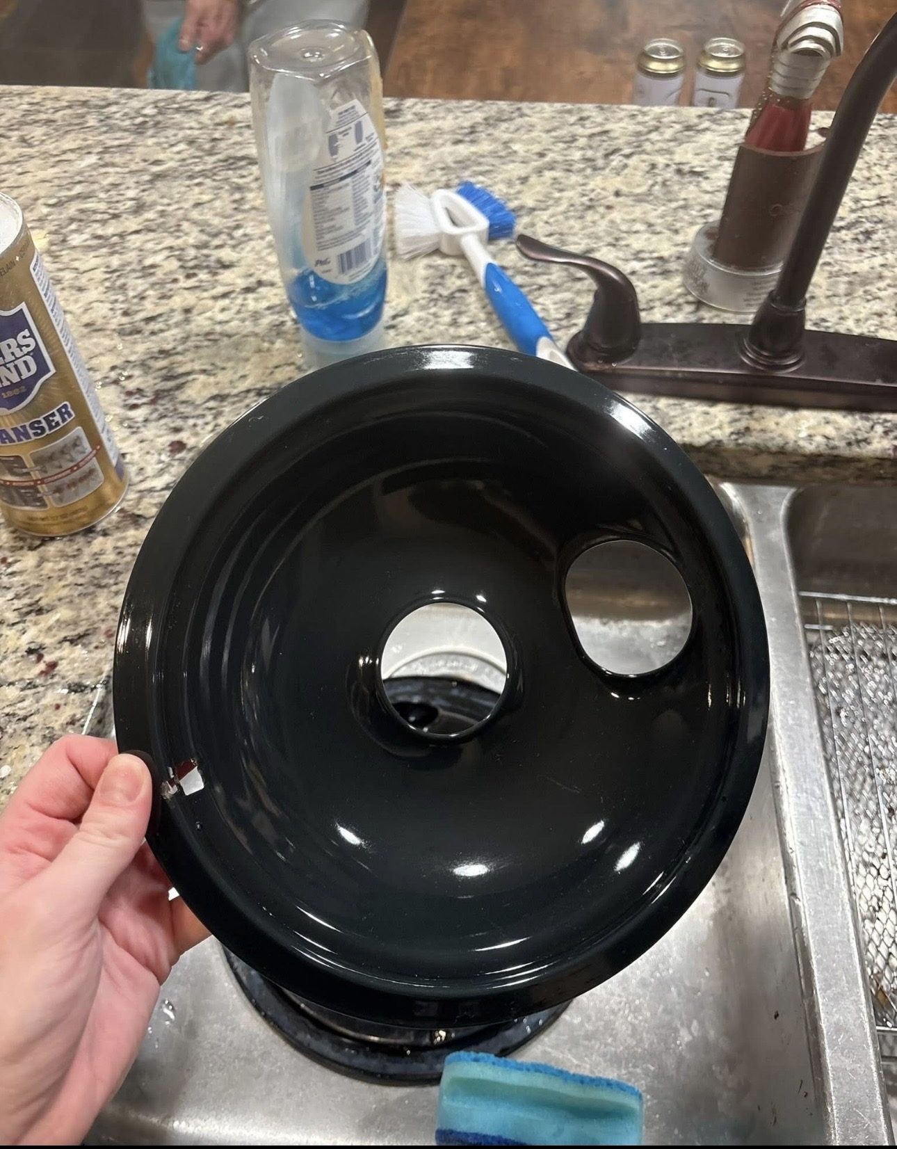 Stove drip pan after cleaning