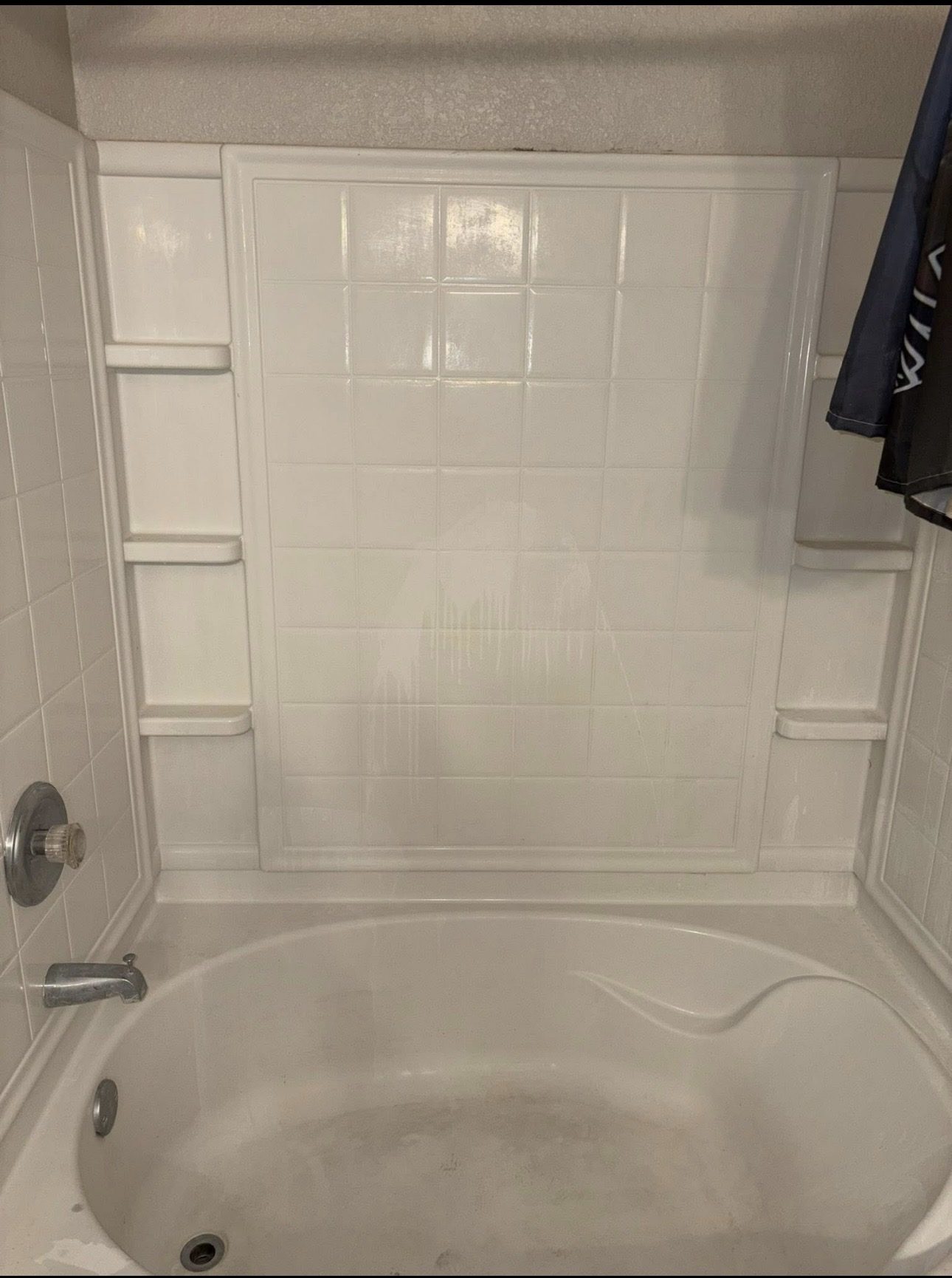 Freestanding soaking tub after cleaning